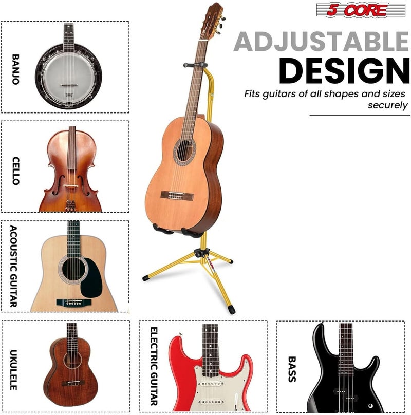 5 Core Guitar Stand Pair Floor Folding Holder Soporte Para Guitarra for Acoustic Electric Bass - Image 3